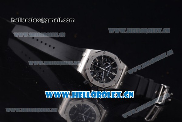 Audemars Piguet Royal Oak Offshore Chronograph Miyota OS20 Quartz Steel Case with White Dial Stick Markers and Black Rubber Strap (EF) - Click Image to Close